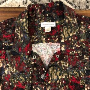 Christopher & Banks XL snap front patterned jacket with pockets and snap cuffs